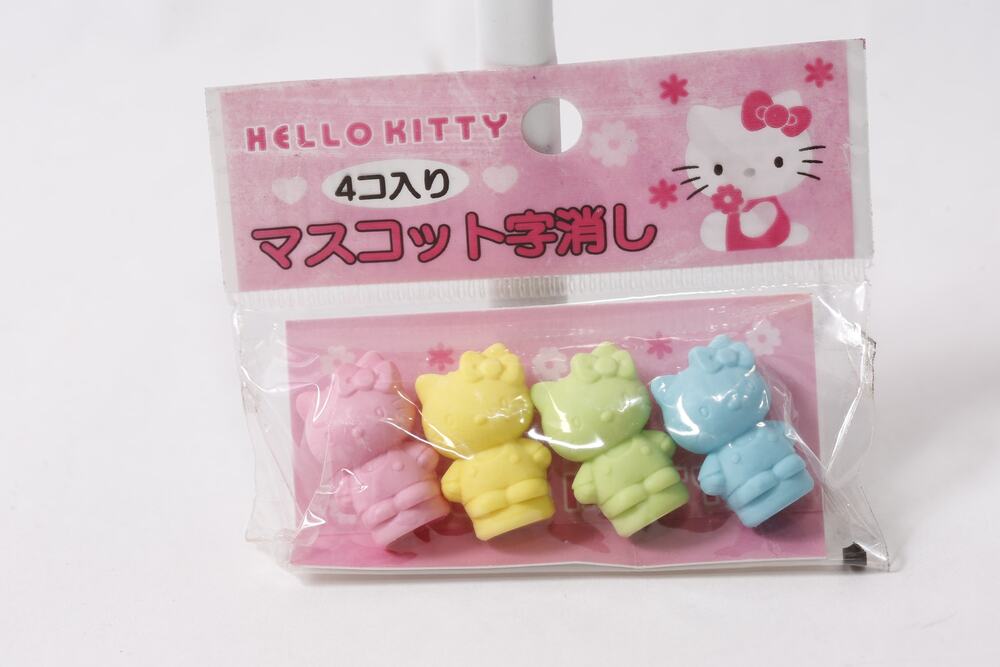 1999 Sanrio Hello Kitty Eraser Set of 4 Pencil Toppers ~ 260710-WH 1395